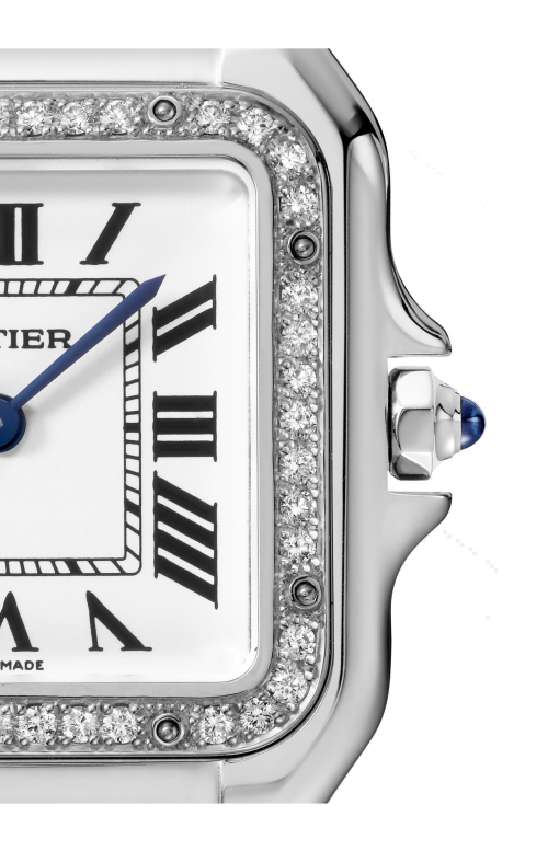 PANTHÈRE DE CARTIER, MODELLO MEDIO, ACCIAIO, DIAMANTI, QUARZO - W4PN0018