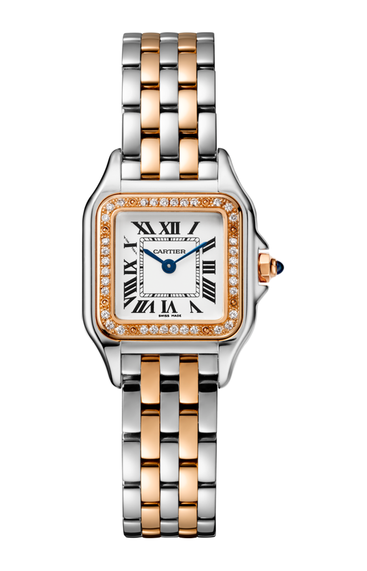 PANTHÈRE DE CARTIER MODELLO PICCOLO, ORO ROSA E ACCIAIO, DIAMANTI - W3PN0006