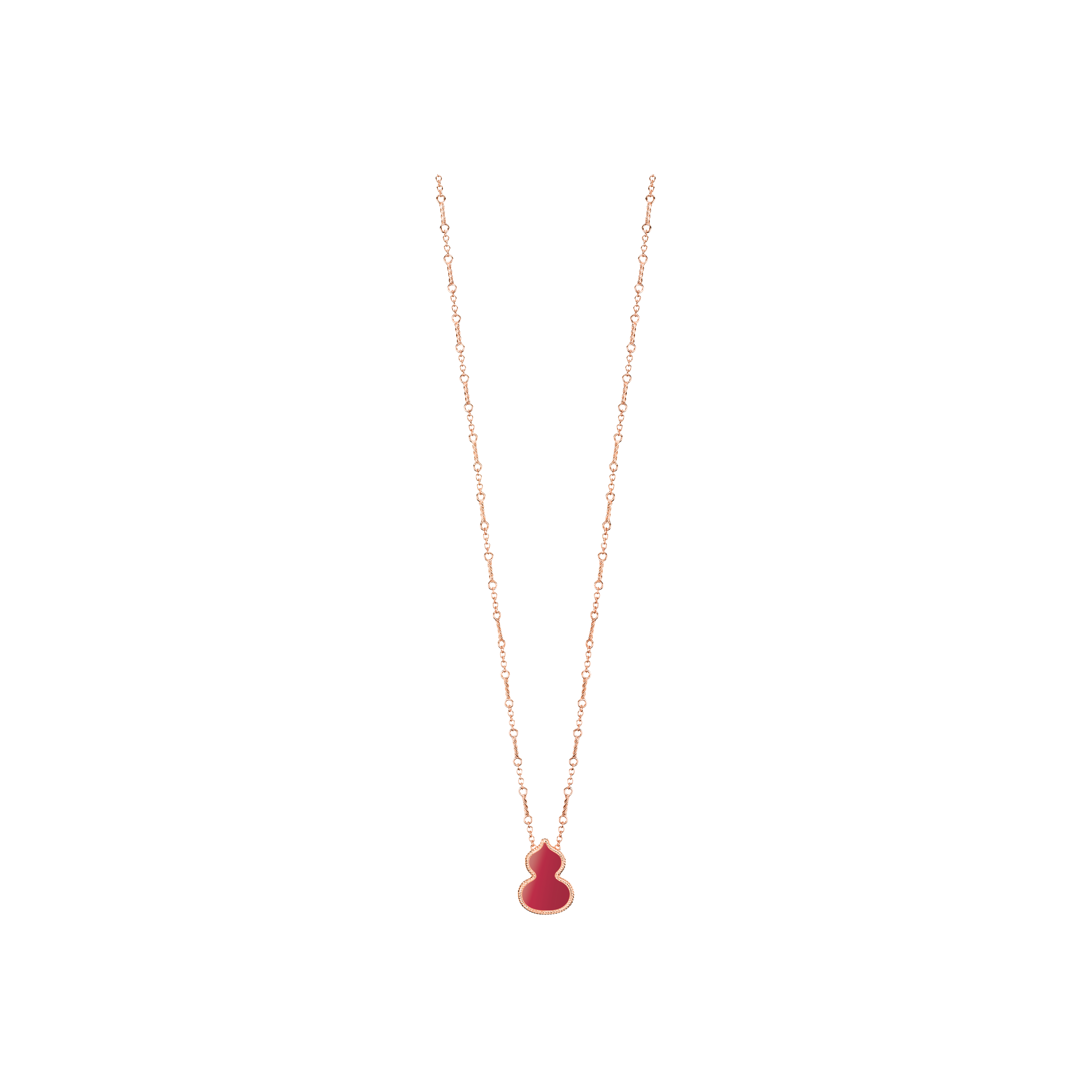 COLLANA WULU IN ORO ROSA CON AGATA ROSSA - WU-030-NL17-RGRA