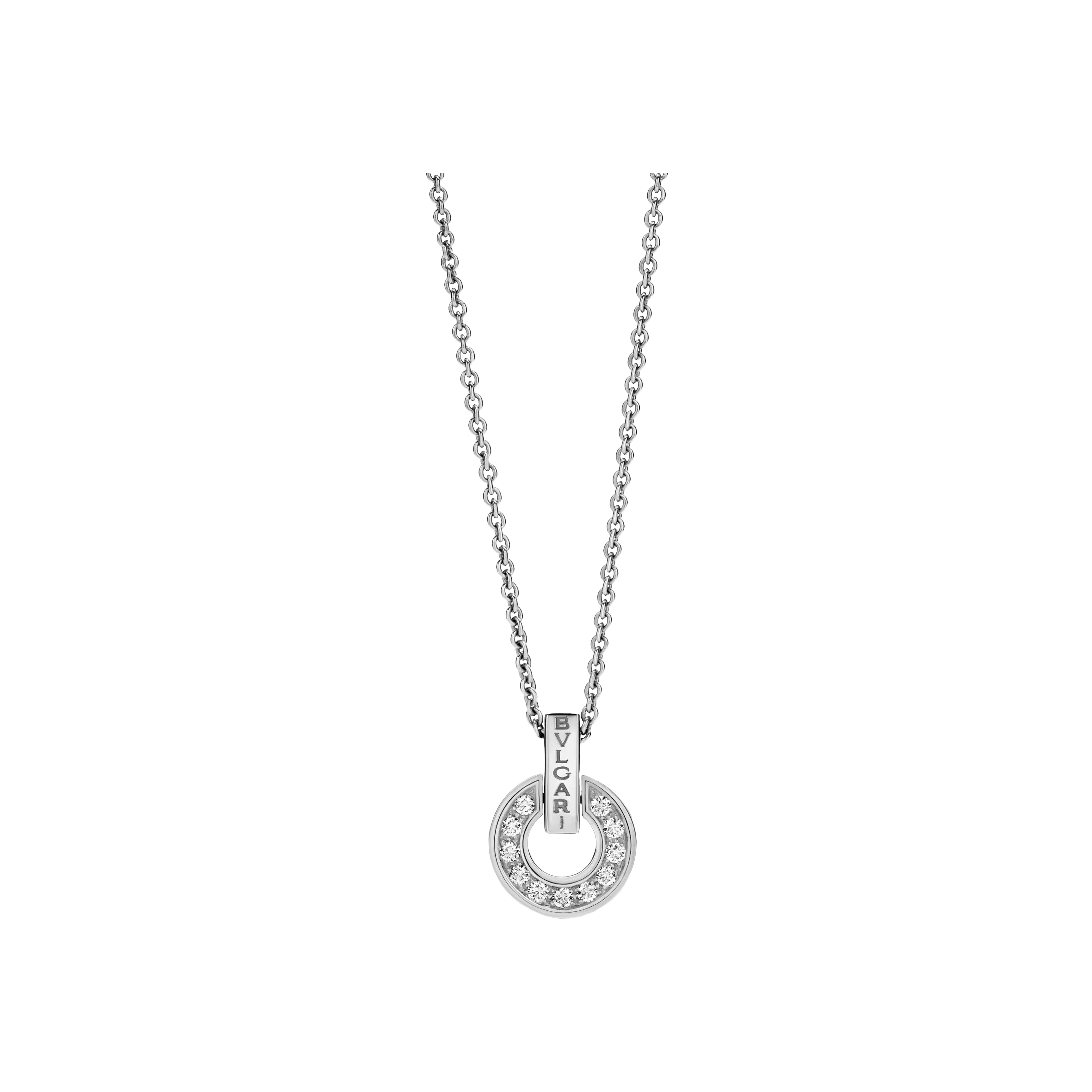 COLLANA BVLGARI BVLGARI IN ORO BIANCO CON PAVÉ DI DIAMANTI - CL859064 - CL859064