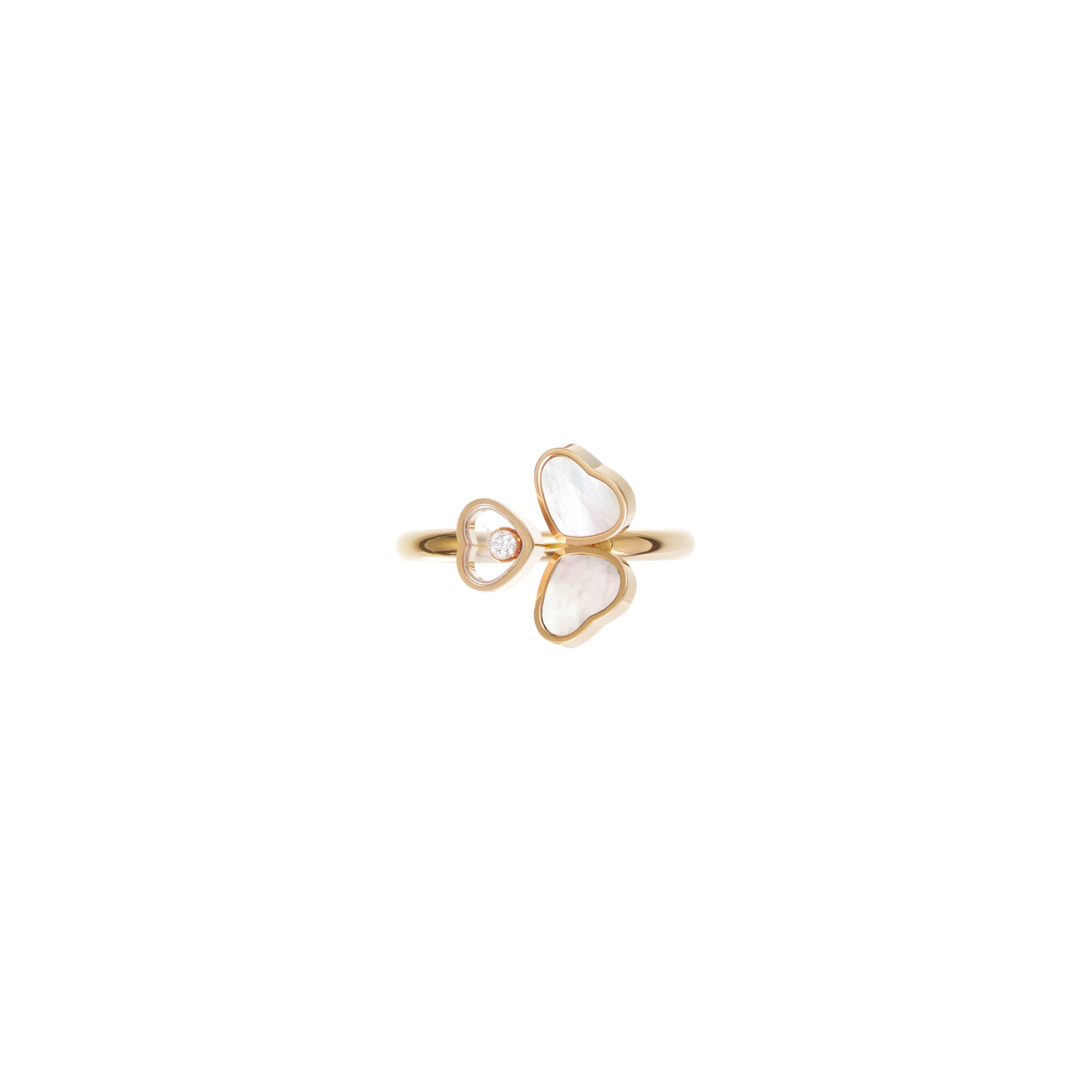 CHOPARD - ANELLO HAPPY HEARTS WINGS  IN ORO ROSA CON DIAMANTE E MADREPERLA - 82A083-5310 - 82A083-5310