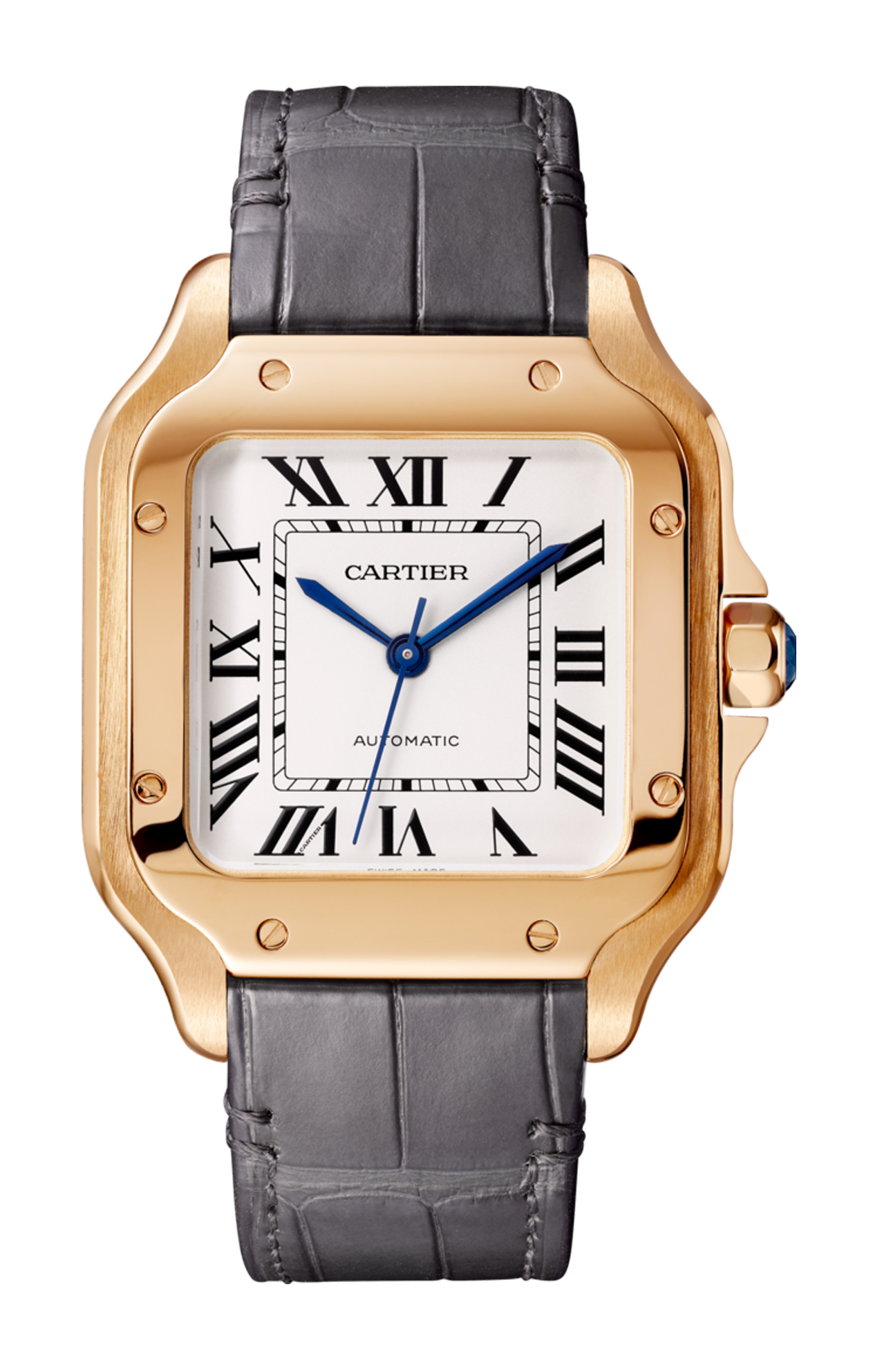 SANTOS DE CARTIER MODELLO MEDIO, AUTOMATICO, ORO ROSA, 2 BRACCIALI INTERCAMBIABILI - WGSA0028