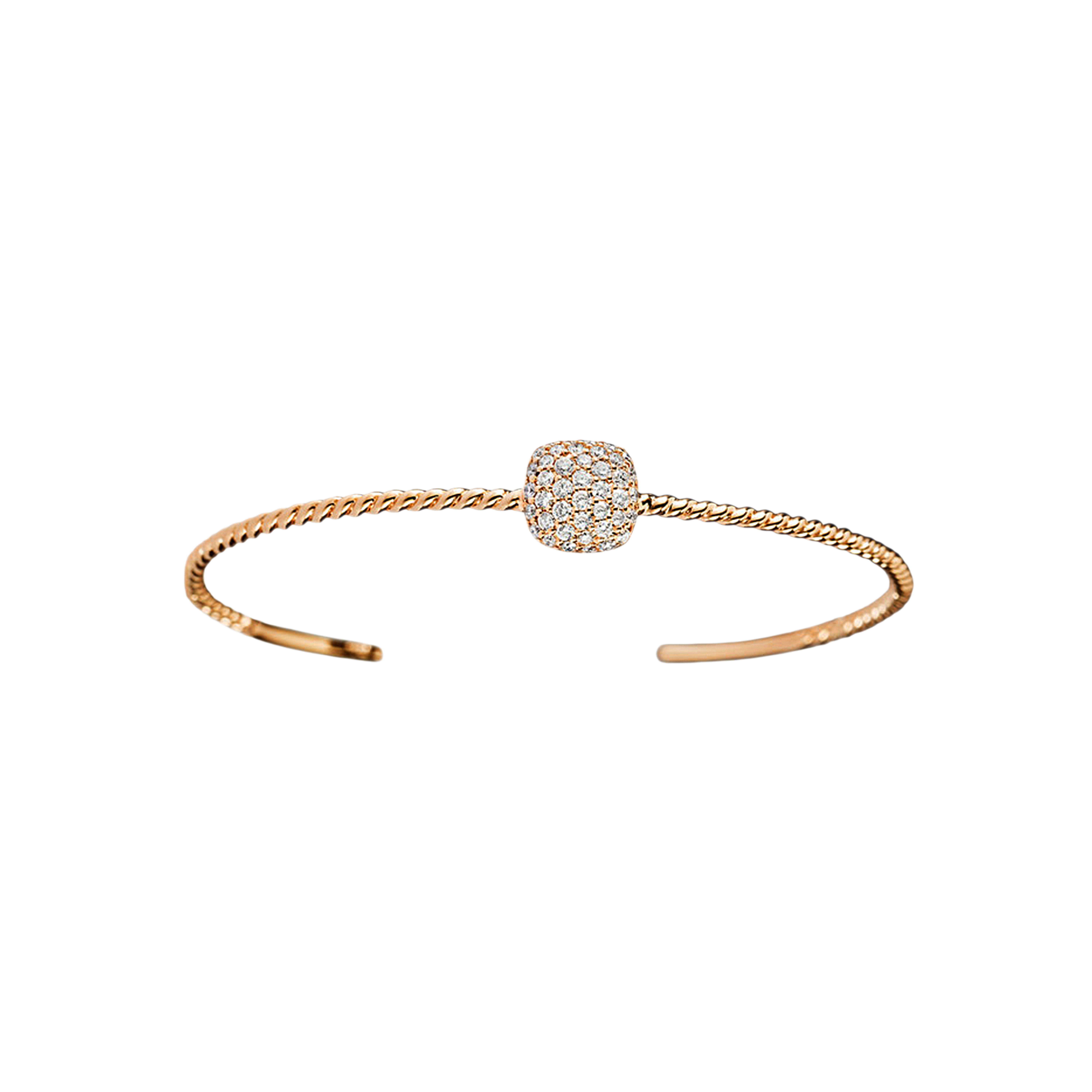 Bracciale in oro rosa 18 carati e diamanti bianchi taglio brillante - VB25533DP