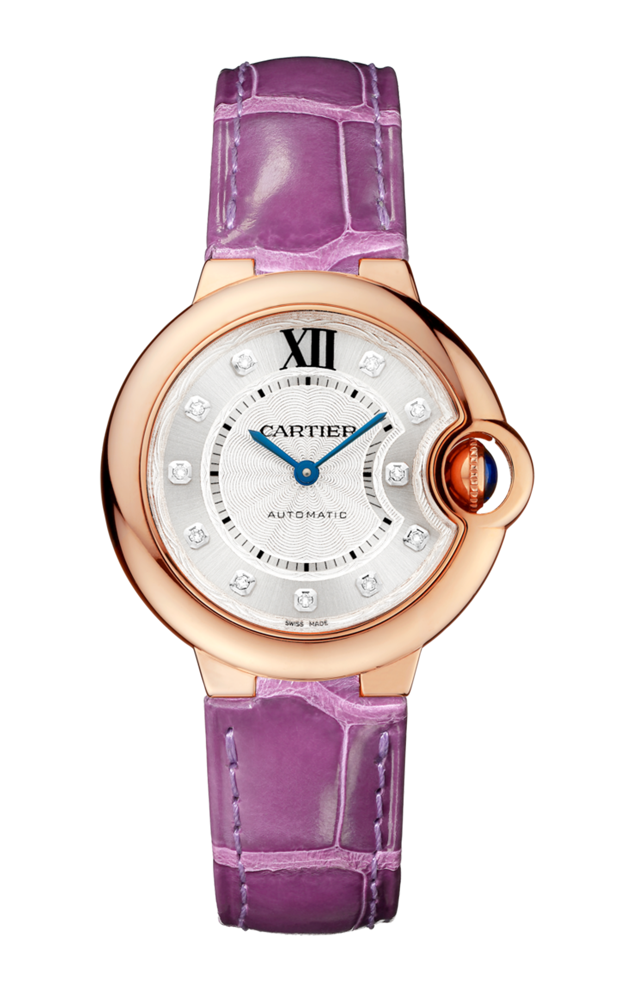 BALLON BLEU DE CARTIER 33 MM, ORO ROSA, DIAMANTI, PELLE - WE902063