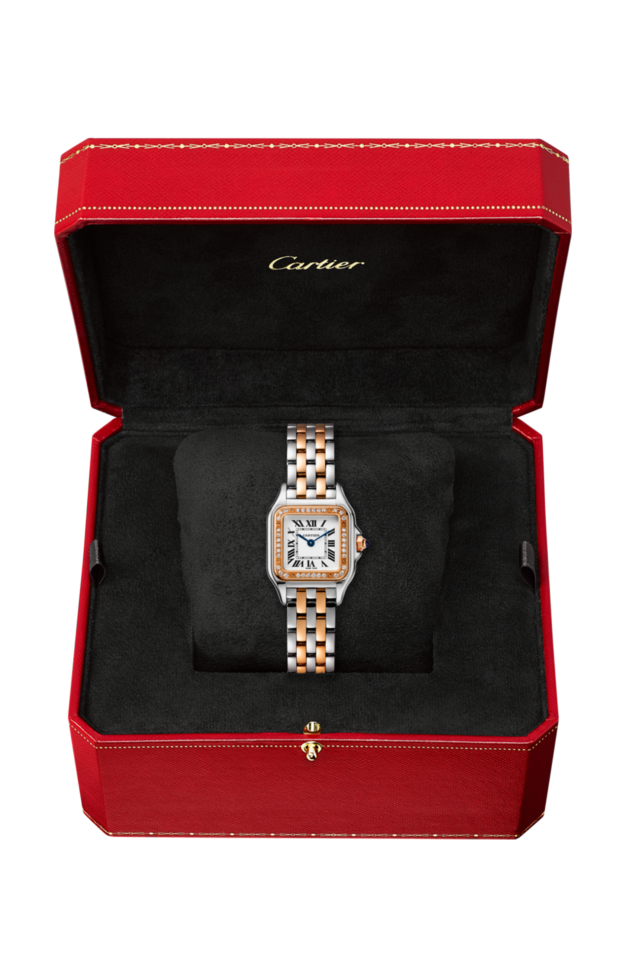 PANTHÈRE DE CARTIER MODELLO PICCOLO, ORO ROSA E ACCIAIO, DIAMANTI - W3PN0006