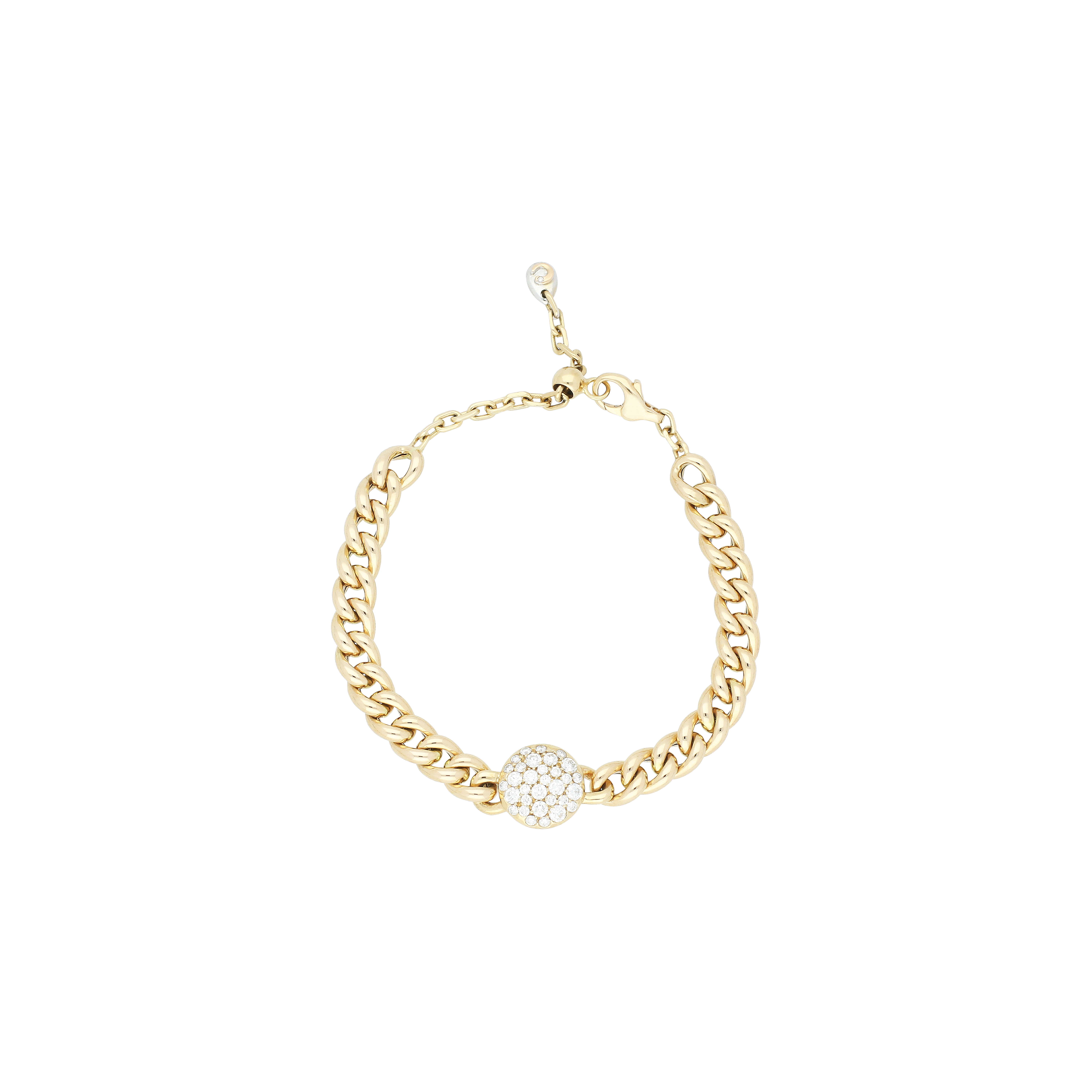 BRACCIALE IN MAGLIA MORBIDA ORO ROSA E PAVÉ DI DIAMANTI