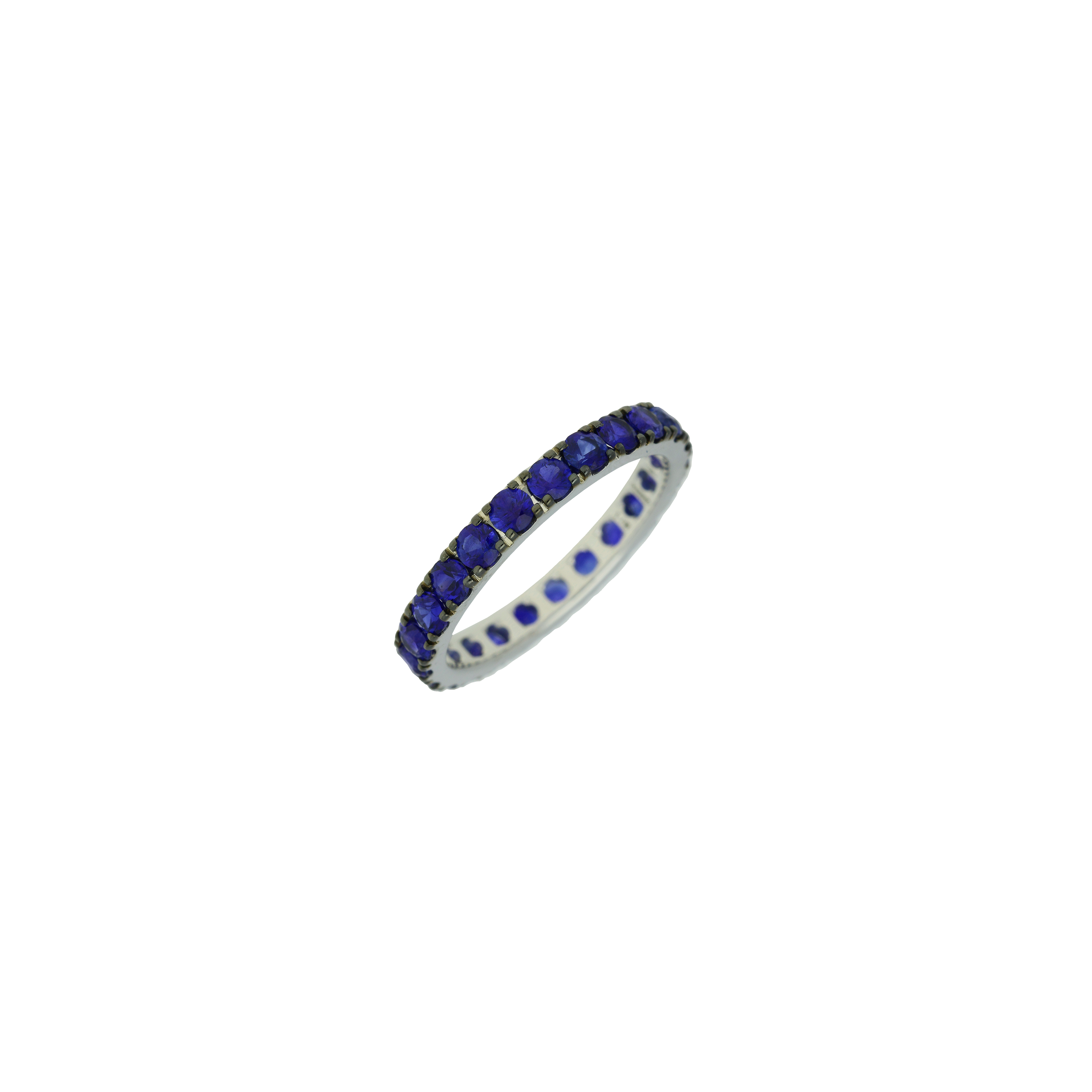 ANELLO VERETTA IN ORO BIANCO E ZAFFIRI BLU - 86987930