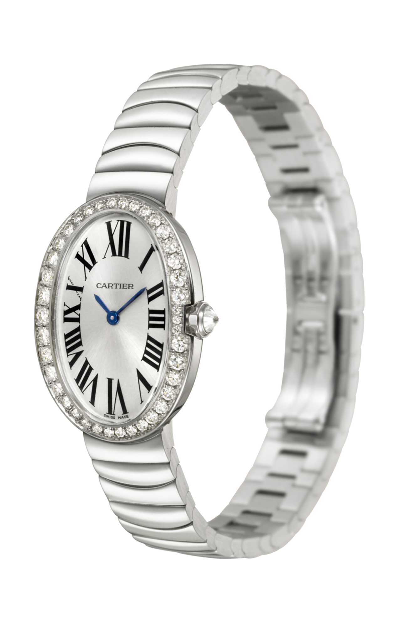 BAIGNOIRE WATCH, SMALL MODEL SMALL MODEL, RHODIUMIZED 18K WHITE GOLD, DIAMONDS - WB520006