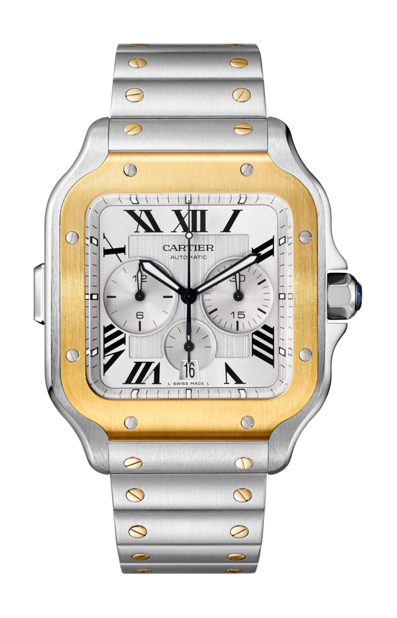 SANTOS DE CARTIER CHRONO MODELLO EXTRA-LARGE, AUTOMATICO, 2 BRACCIALI INTERCAMBIABILI - W2SA0008