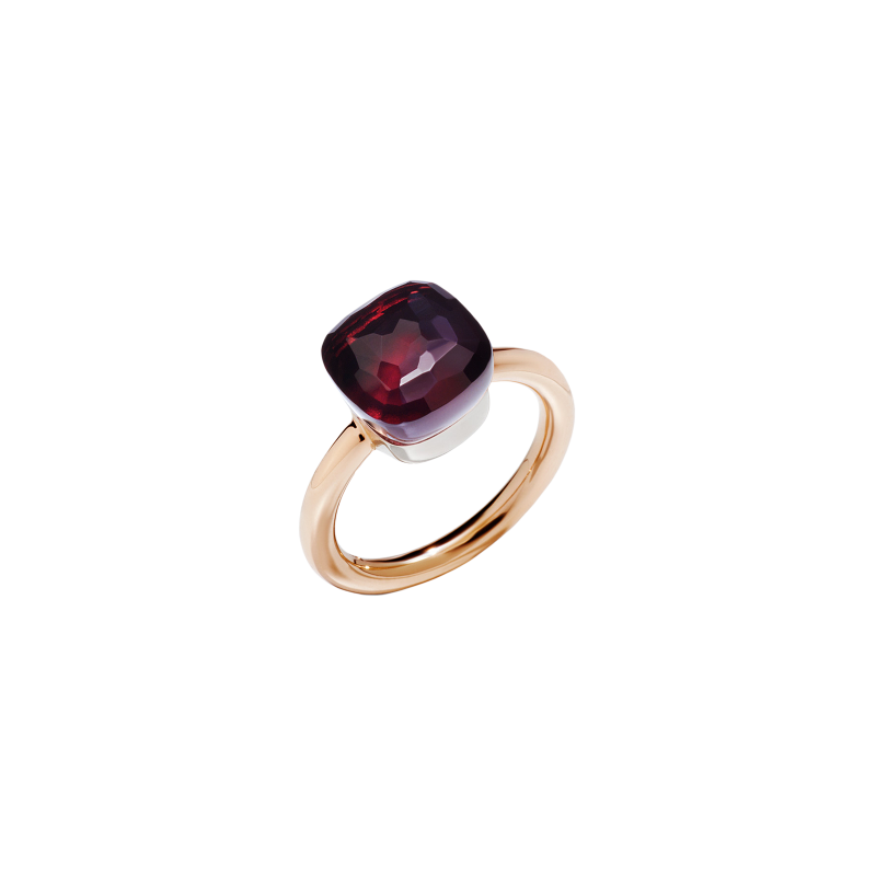 Pomellato | ANELLO NUDO - ANELLO NUDO CLASSIC IN ORO ROSA CON CASTONE IN ORO BIANCO E GRANATO SFACCETTATO - A.A110/OG1/O6 - PAA1100O6000000OG (1)