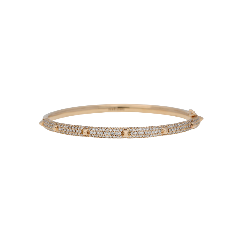 Bartorelli Italian Jewels | BRACCIALE RIGIDO IN ORO ROSA E DEMI-PAV&Eacute; DI DIAMANTI BIANCHI - VB27578DP (1)