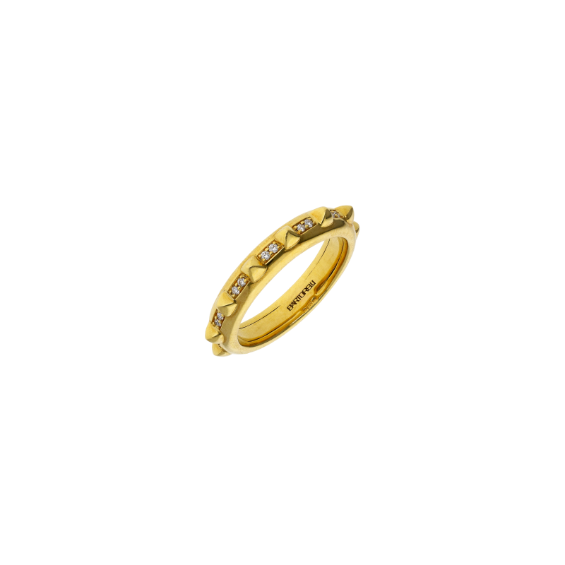 Bartorelli Italian Jewels | ANELLO PIRAMIDI IN ORO GIALLO E DIAMANTI BIANCHI - VR27971DY (1)