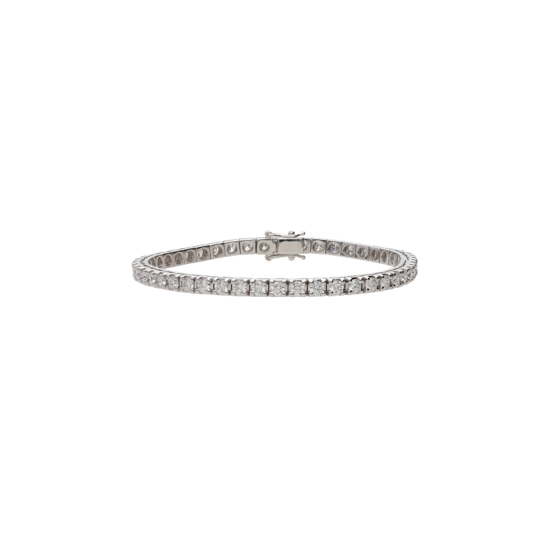 Bartorelli Italian Jewels | BRACCIALE TENNIS IN ORO BIANCO E DIAMANTI BIANCHI - 179-GRIF-48D (1)