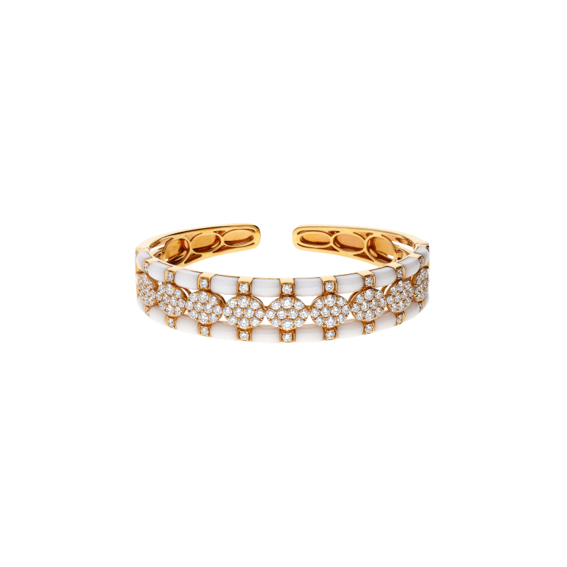 Bartorelli Italian Jewels | BRACCIALE RIGIDO IN ORO ROSA , CERAMICA BIANCA E DIAMANTI - 1PU0270197/C1 (1)