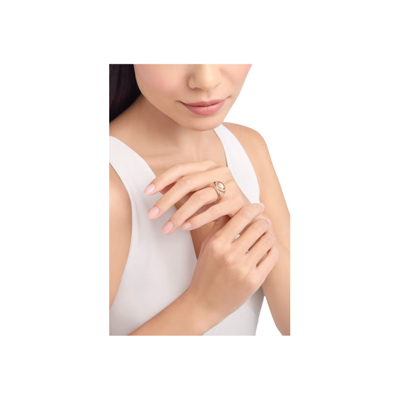 Bulgari | ANELLO CABOCHON IN ORO ROSA E DIAMANTI - AN860280 (5)