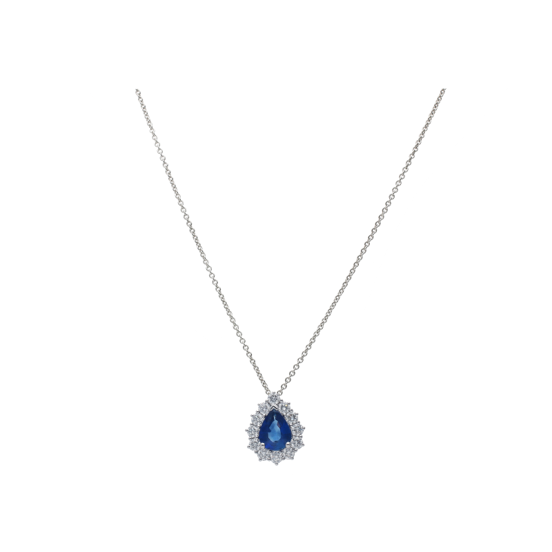 Bartorelli Italian Jewels | COLLANA IN ORO BIANCO CON ZAFFIRO BLU E DIAMANTI BIANCHI - 326-CD-1003-MOD (1)