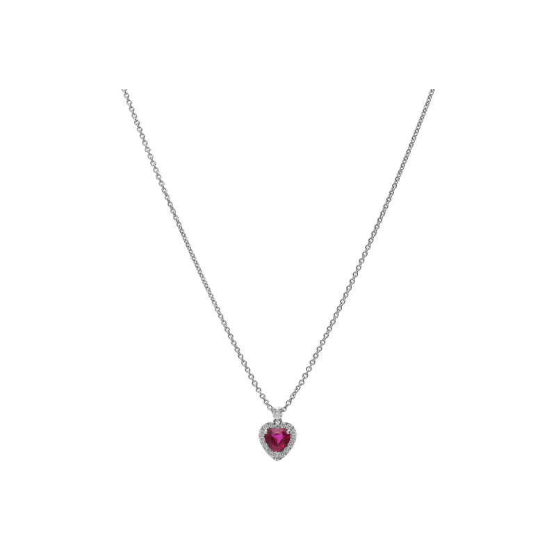 Bartorelli Italian Jewels | COLLANA IN ORO BIANCO CON RUBINO E DIAMANTI BIANCHI - 372-3573-C-BIS (1)