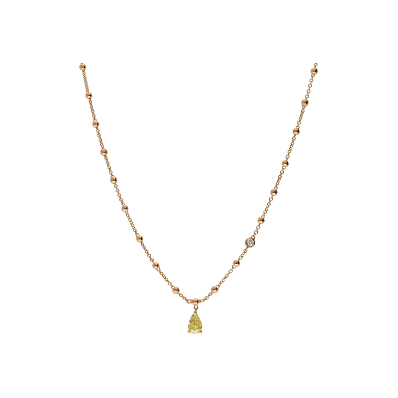 Bartorelli Italian Jewels | COLLANA IN ORO ROSA CON DIAMANTE FANCY YELLOW E DIAMANTE BIANCO - 212-I1261COLORE (1)