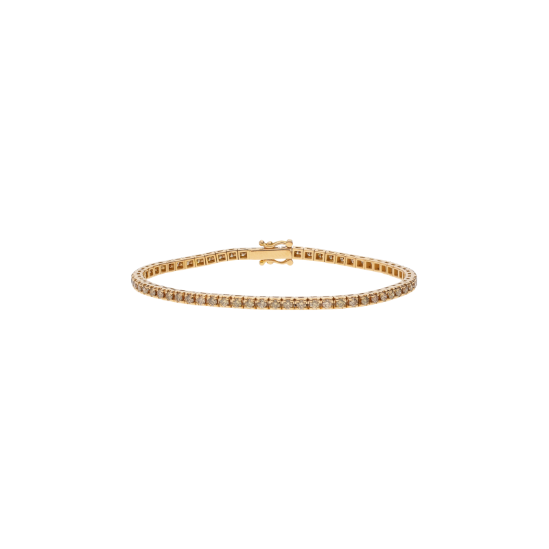 Bartorelli Italian Jewels | BRACCIALE TENNIS IN ORO ROSA CON DIAMANTI BROWN - 417-P275 (1)