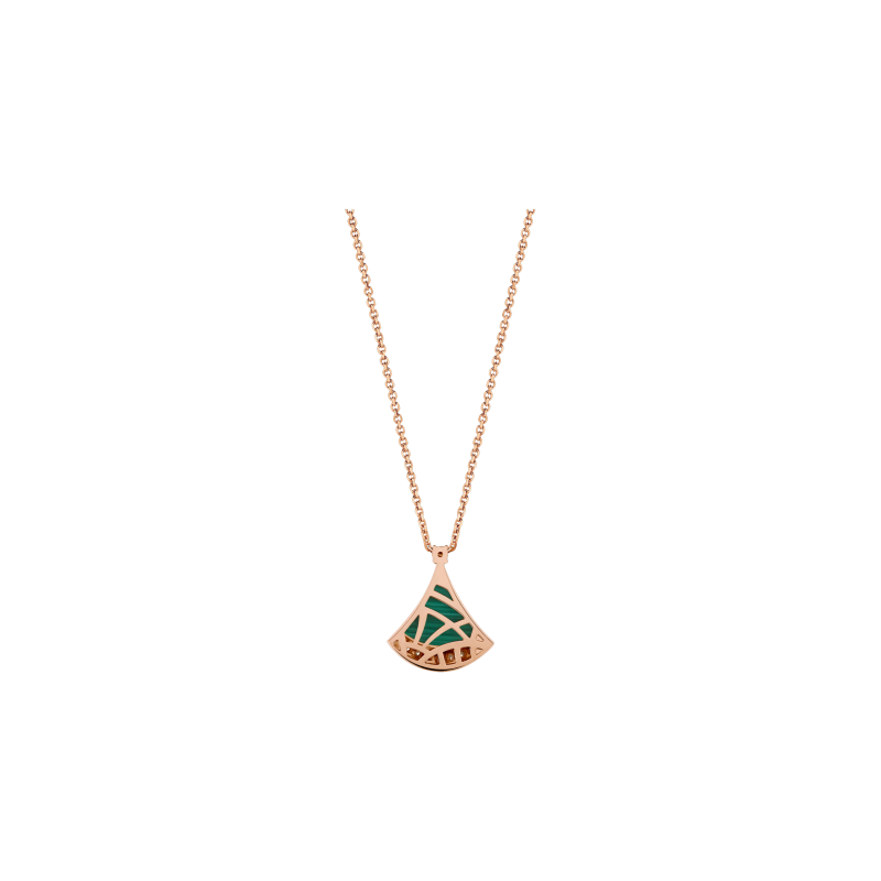 Bulgari | COLLANA DIVAS' DREAM MIN ORO ROSA CON ELEMENTO IN MALACHITE E PAV&Eacute; DI DIAMANTI - CL860210 (2)