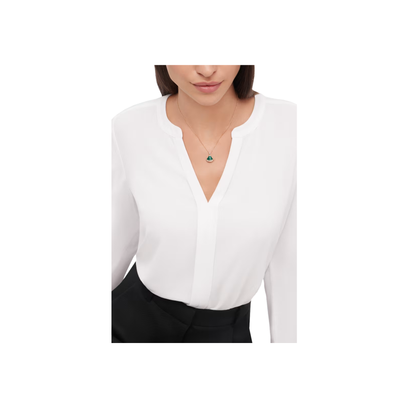 Bulgari | COLLANA DIVAS' DREAM MIN ORO ROSA CON ELEMENTO IN MALACHITE E PAV&Eacute; DI DIAMANTI - CL860210 (3)