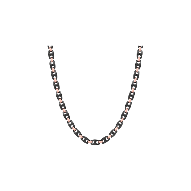 Zancan | COLLANA ZANCAN IN ORO 18KT, CERAMICA NERA E DIAMANTI - KC063R-N (1)