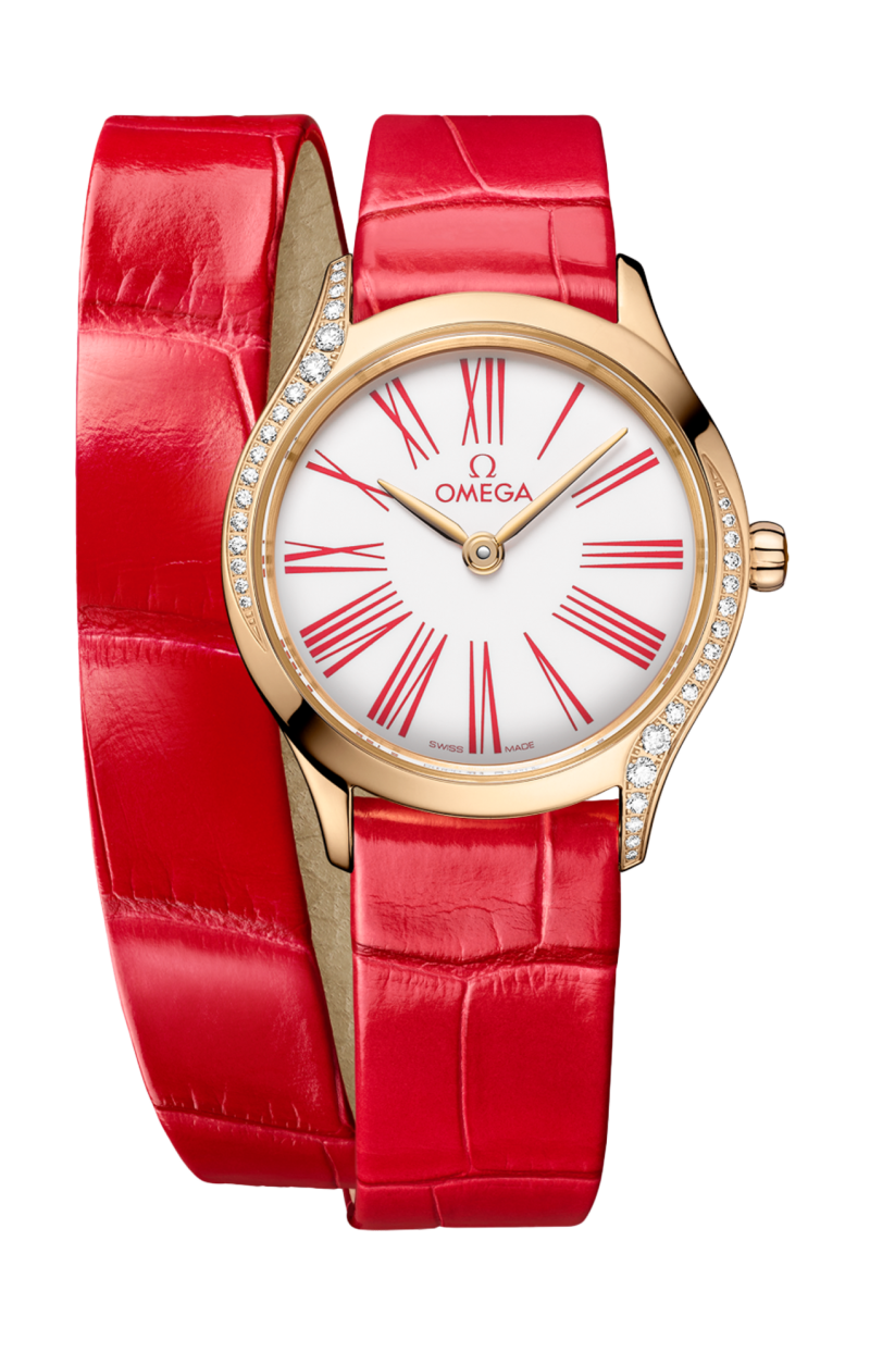 Omega | DE VILLE MINI TR&Eacute;SOR 26 MM, ORO MOONSHINE&trade; SU ALLIGATORE - 428.58.26.60.04.003 (1)