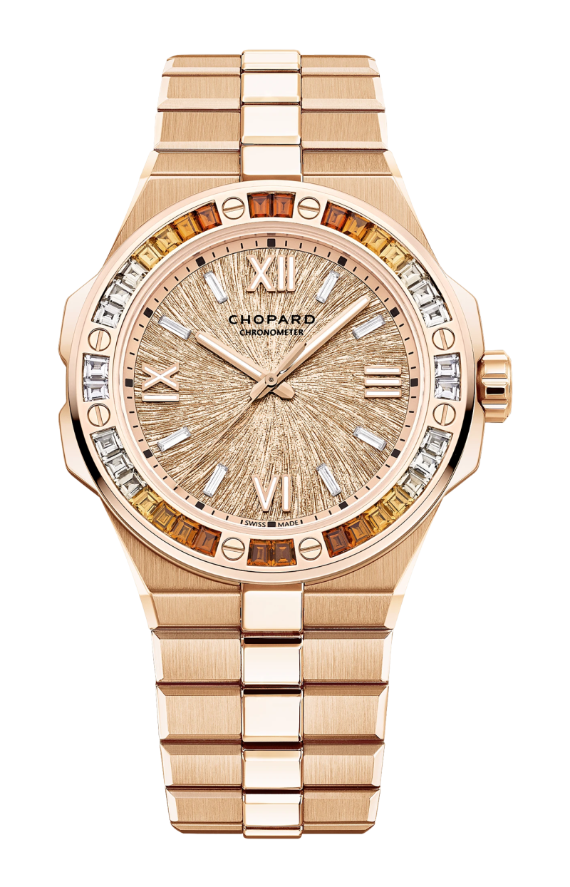 Chopard | ALPINE EAGLE 41 MM, AUTOMATICO, ORO ROSA ETICO, SPESSARTITI, ZAFFIRI BIANCHI - 295363 (1)