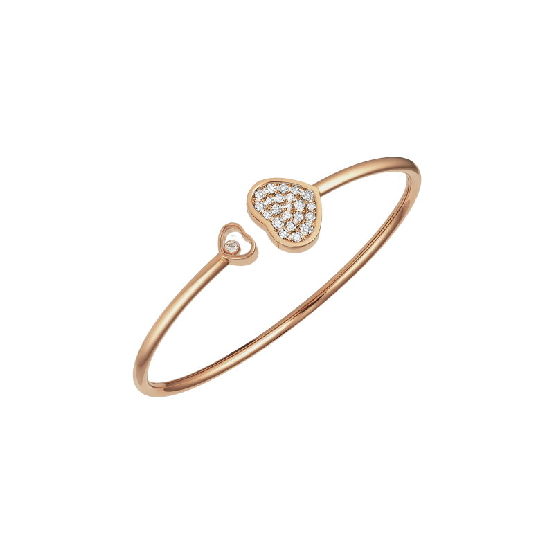 Chopard | CHOPARD - BRACCIALE GIUNCO HAPPY HEARTS , ORO ROSA ETICO, DIAMANTI - 857482 (1)