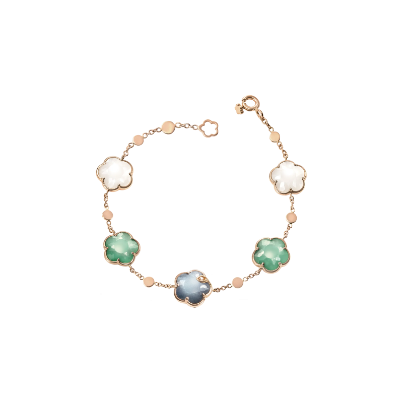Pasquale Bruni | BRACCIALE PETIT JOLI LUNAIRE IN ORO ROSA CON GEMMA PEARL OF THE MOON, GEMMA LUNAR GARDEN, GEMMA LUNAR NIGHT BLUE E DIAMANTI - 16682R (1)