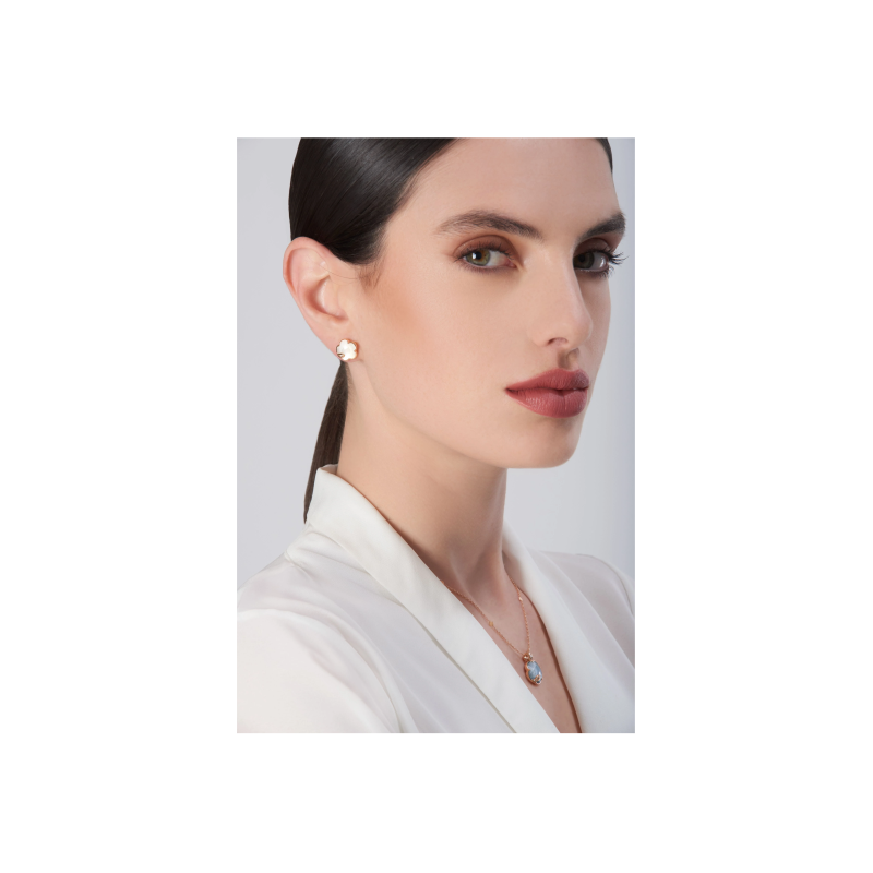 Pasquale Bruni | ORECCHINI PETIT JOLI LUNAIRE IN ORO ROSA CON GEMMA PERLA DI LUNA E DIAMANTI - 16683R (2)