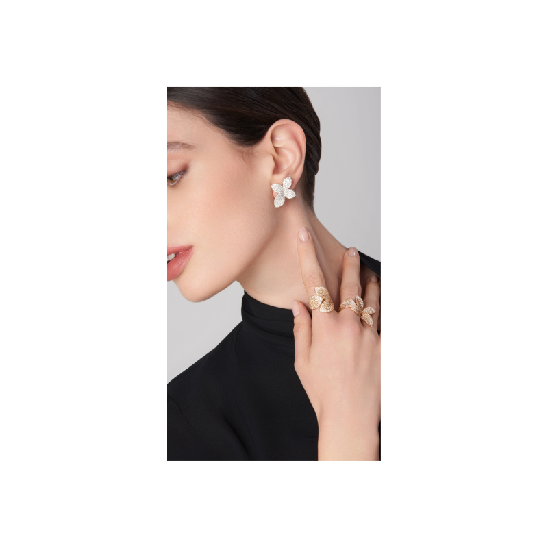 Pasquale Bruni | ORECCHINI GIARDINI SEGRETI FIORE PICCOLO IN ORO BIANCO E DIAMANTI - 16374B (2)