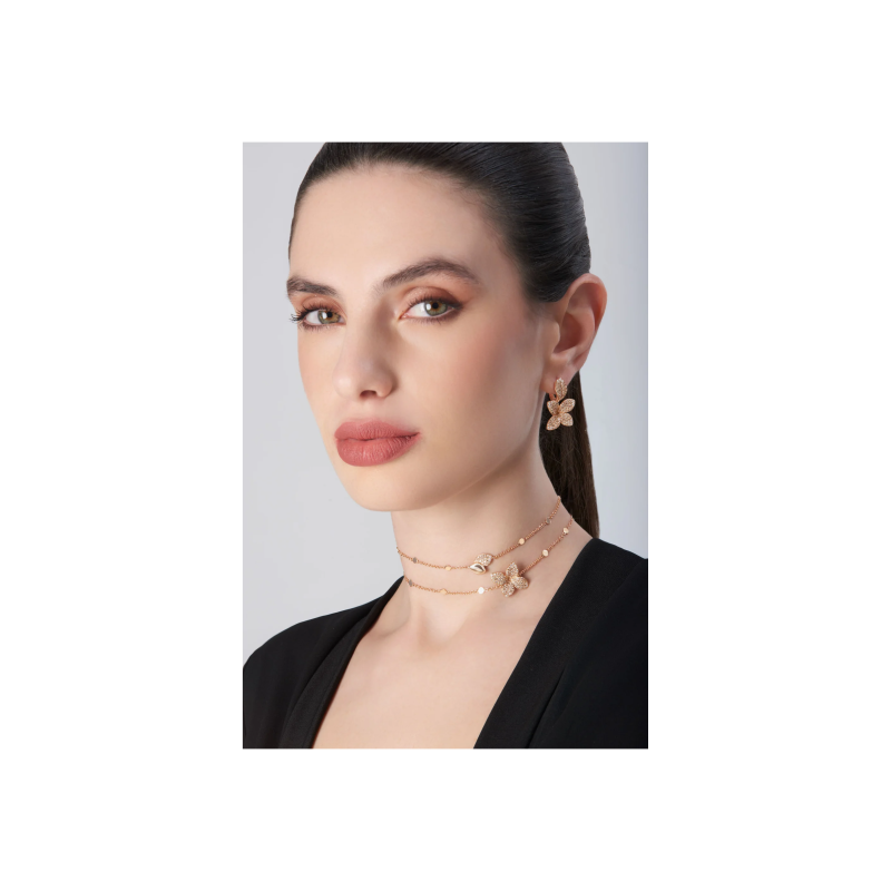 Pasquale Bruni | COLLANA GIARDINI SEGRETI OPERA IN ORO ROSA CON DIAMANTI BIANCHI E CHAMPAGNE - 16711R (3)