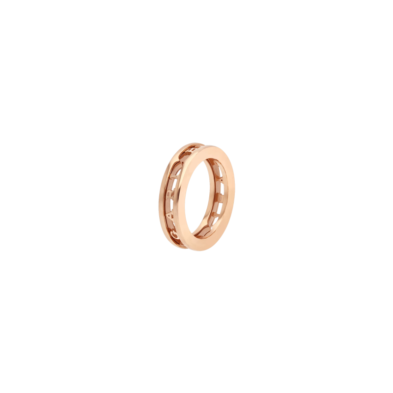 Bulgari | ANELLO A FASCIA B.ZERO1 IN ORO ROSA 18 KT CON SPIRALE TRAFORATA CON LOGO - AN859308 (1)